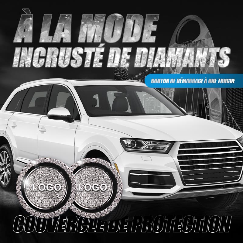 Couverture de démarrage à un bouton de voiture cloutée de diamants