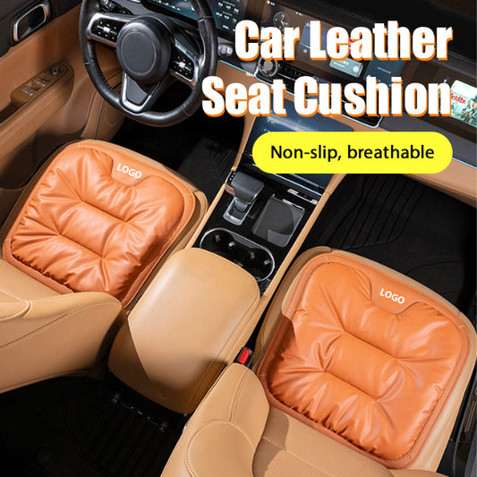 Non-slip and breathable leather car seat cushion 