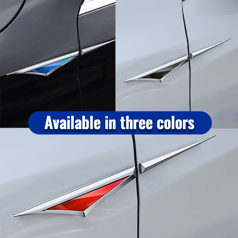 Stainless Steel Car Fender Side Label Sticker (1 Pair) 