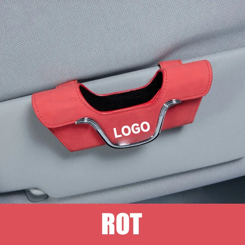 Porte-lunettes de voiture multifonctionnel en cuir de haute qualité