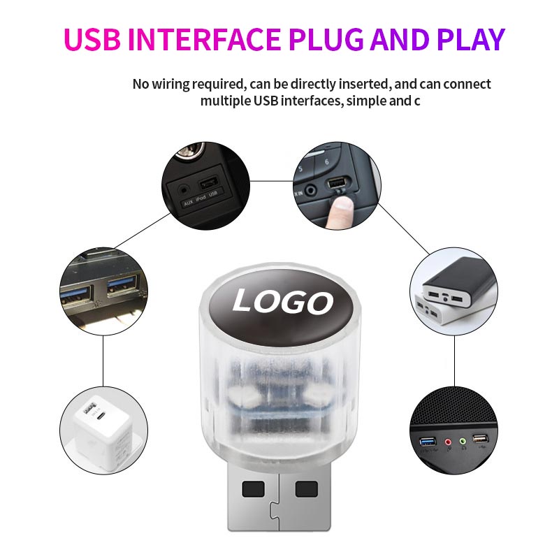 Mini lampe LED USB décorative pour intérieur de voiture