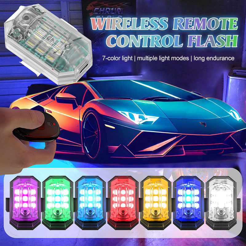 Wireless Remote Control LED Strobe Light 7 Colors